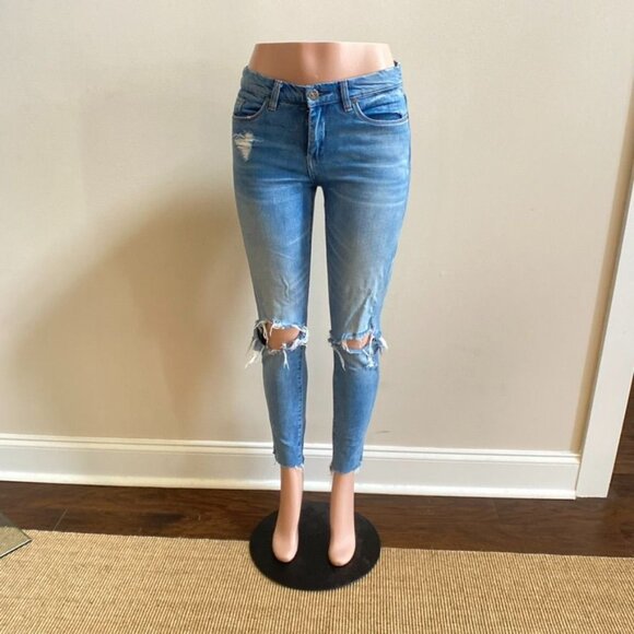 BlankNYC Skinny Classique Distressed Ripped Jeans 28 Waist - Picture 9 of 16